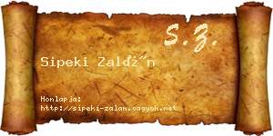 Sipeki Zalán névjegykártya