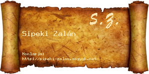 Sipeki Zalán névjegykártya